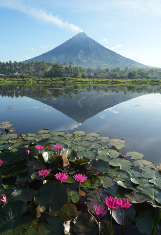 Cocina bajo la falda del volcán Mayon